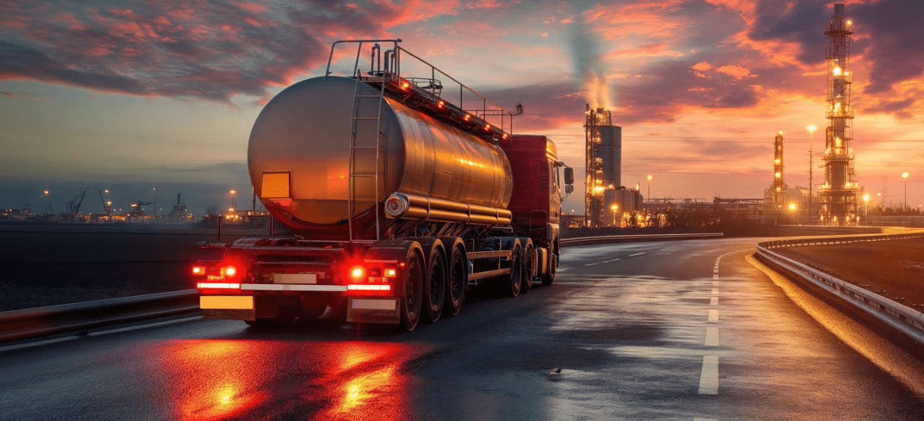 Camions de transport pétrolier